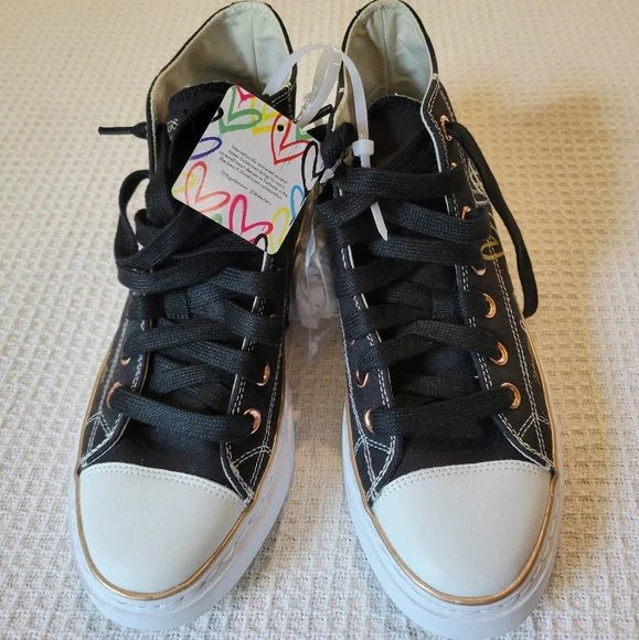 Skechers Black and White Women's Sneakers - Picture 1 of 10